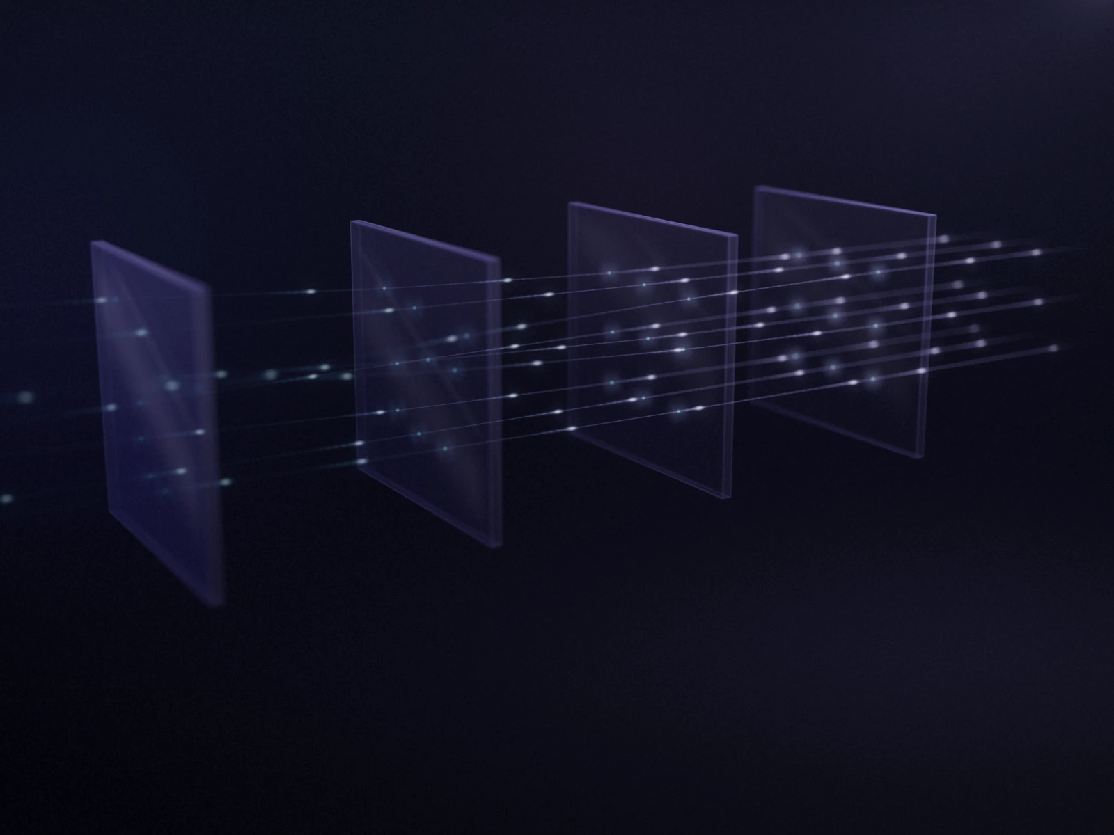 Illustration of a data stream passing through translucent protective boundaries.